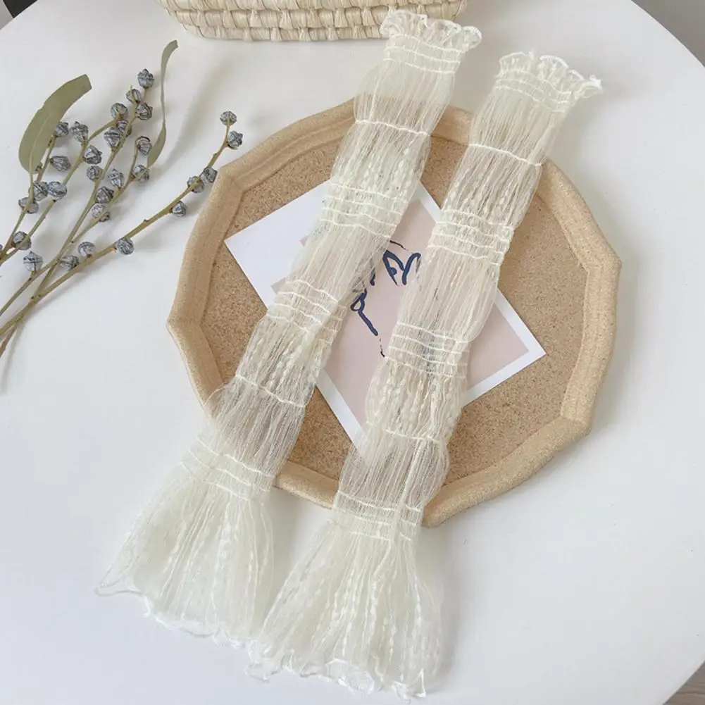 Manicotti lunghi da donna in rete ultrasottile Protezione solare UV Guanti senza dita rinfrescanti Manicotti per gambe con protezione solare in tulle di pizzo