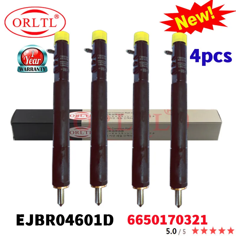 Diesel A6650170121 EJBR04601D A6650170321Common Rail Fuel injector EJBR0 4601D  for SSANGYONG Kyron REXTON 2.7 Euro 3 4PC /LOT