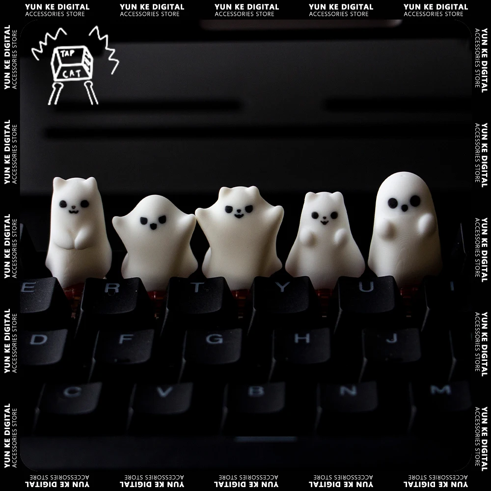 Ghost Keycaps Individualization Resin Cross Switch Parts Game Office Mechanical Keyboard Keycaps Halloween Christmas Gift Custom