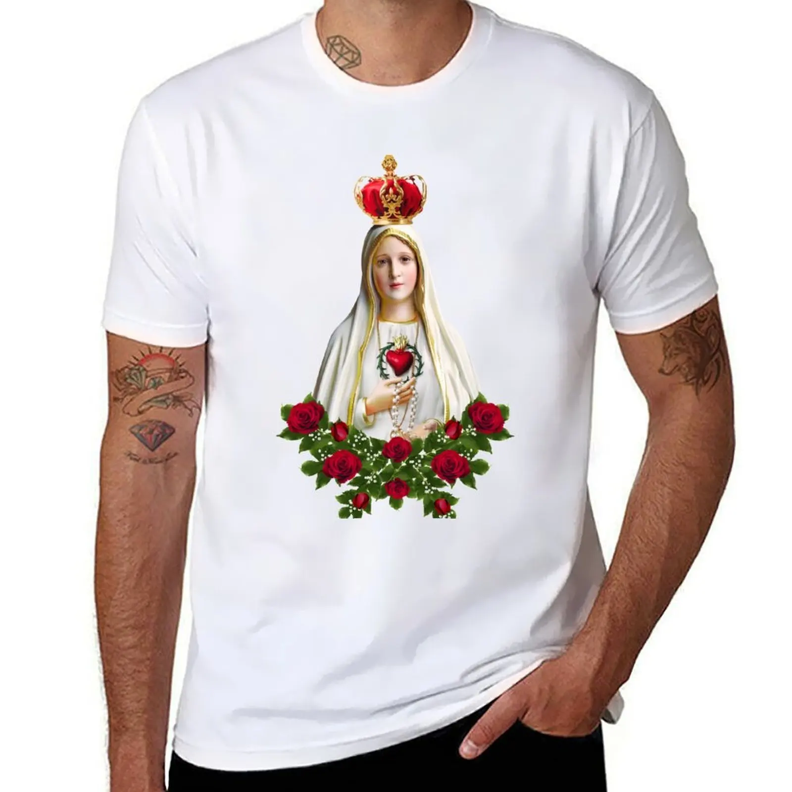 

Our Lady of Fatima T-Shirt t shirts cotton 100% t shirts for man graphic funny T-Shirt