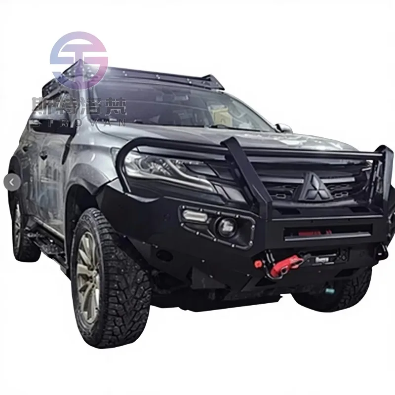 Manx4 Winch Bumper Steel Front Bumper Bull Bar for Pajero Sport Montero 15-19