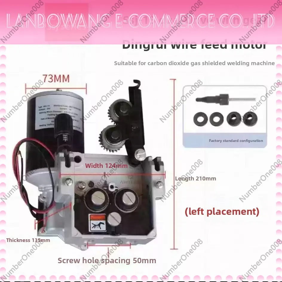 24V 5A Dual Drive Wire Feeder Motor, 2-24m/min Gas Shielded Welding Wire Feed Assembly for MIG/MAG Welder