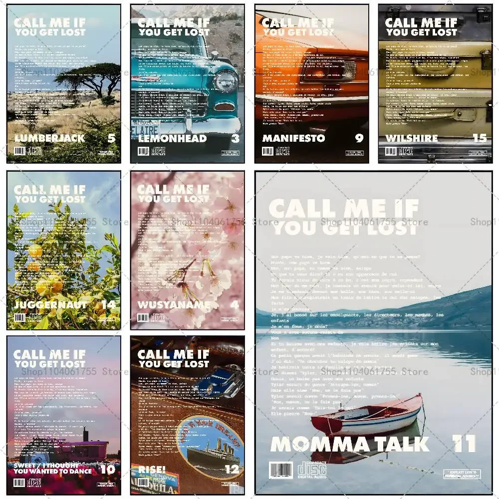 Call Me If You Get Lost Tyler The Creator Music Album Poster Self-adhesive Art Waterproof Paper Stickerr Room Wall Decor