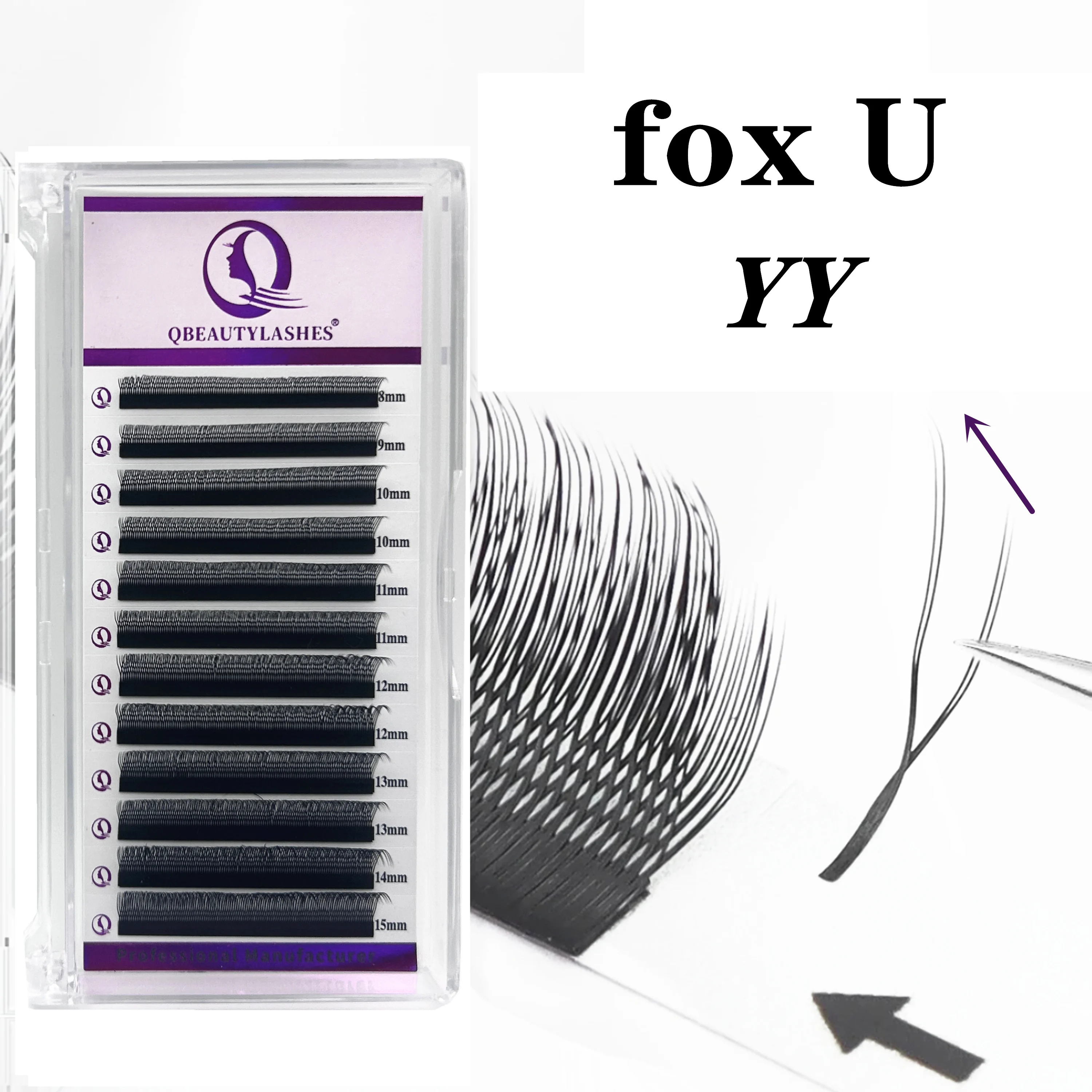 

Qbeautylashes Fox-U YYPre-made Comfortable False Eyelashes – High Quality Lashes for Professional Eyelash Salons