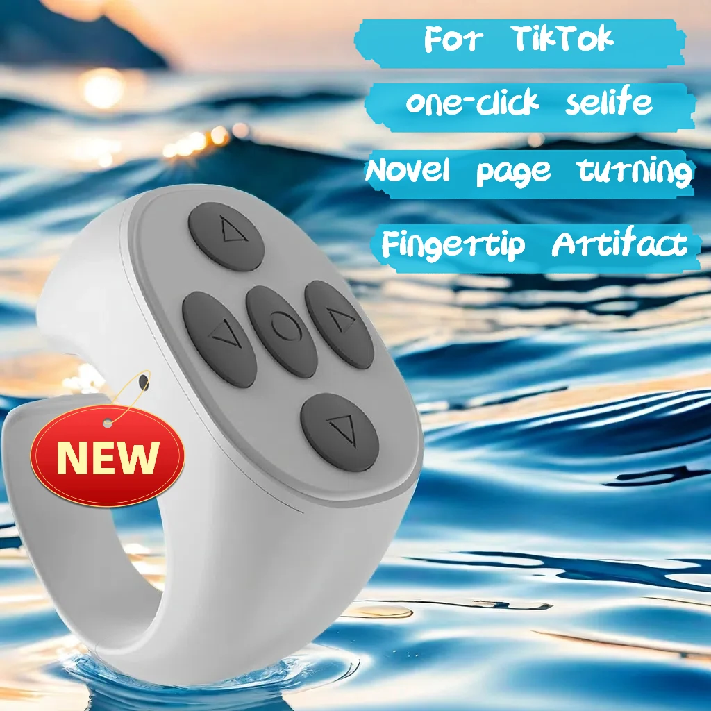 2024 New Wireless Bluetooth Mobile Selfie Lazy Artifac Photo Turn Page Controller Tiktok Remote Control Ring Controller