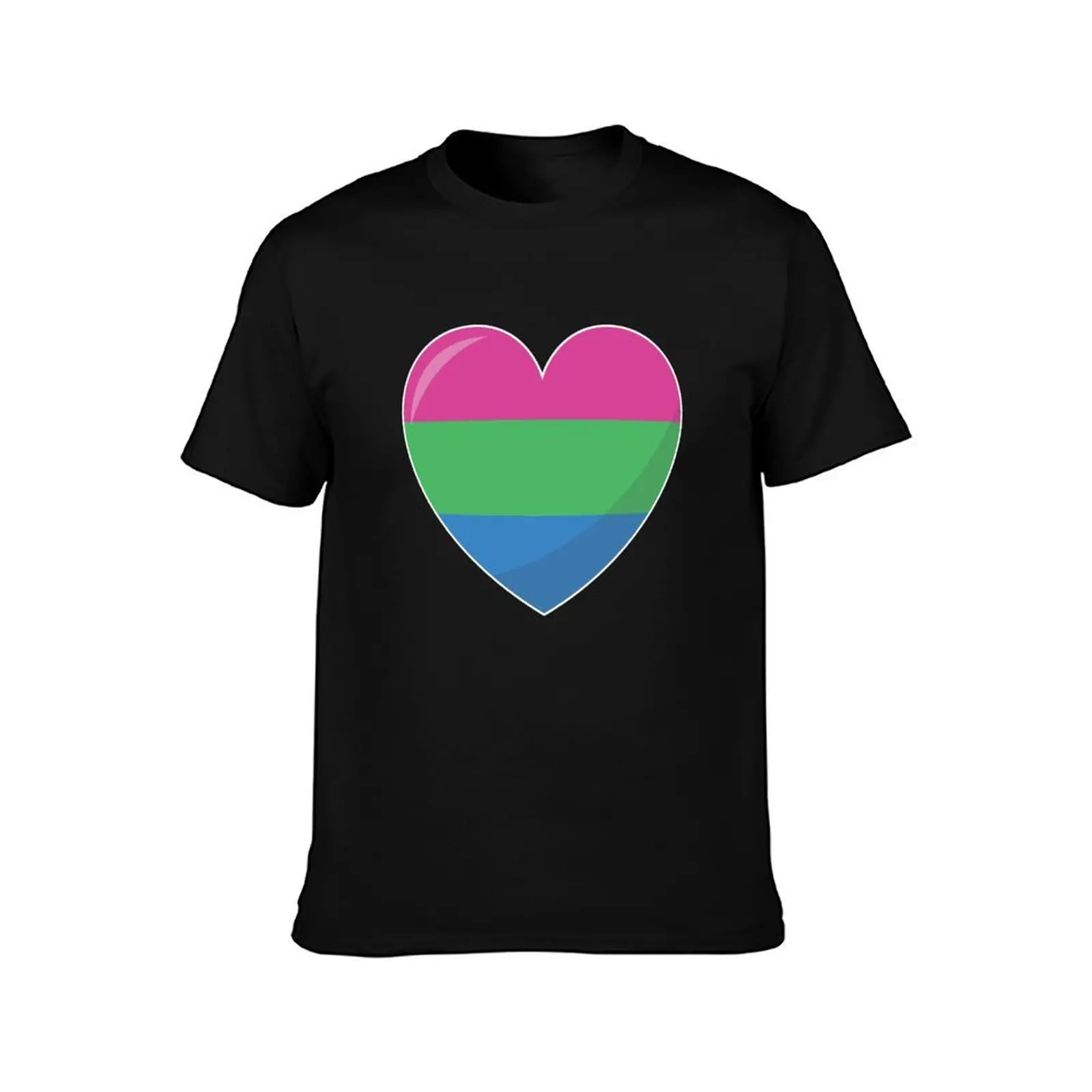 Polysexual Pride Heart Gift Polysexual Love Polysexual Love is Love LGBT+ T-Shirt Summer Casual Cotton Tee Unisex Men Women
