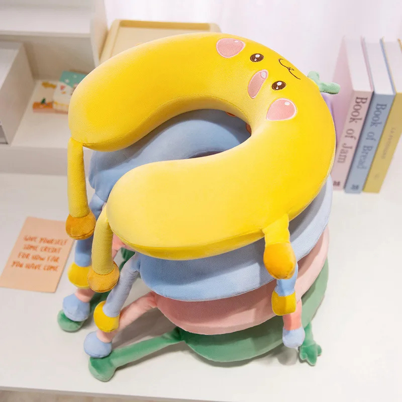 Cute Travel Pillow Kids & Adults U Neck Head Support Portable Airplane Pillows Travel Accessories for Car Train Long Flights