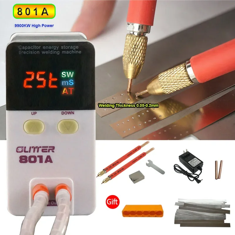 9.9KW 801A Spot Welder 100-240V Mobile Phone Battery Repair Spot Welding Household DIY18650 Handheld Lithium Battery Spot Welder