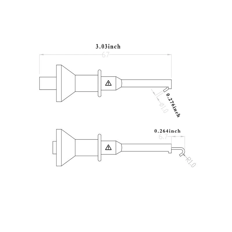 Gancio di prova Puntali per multimetro Sonde Lnterfaccia: interfaccia filettata da 4 mm e interfaccia da 2 mm