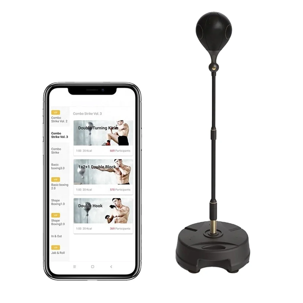 Popular Wireless APP Game Home Inflatable Free Standing Filled Heavy Kick Boxing Punching Bag Fitness Equipment Home
