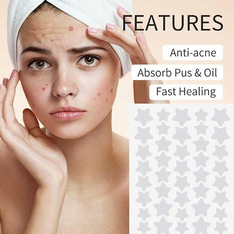 200/400PCS Colorful Combination Acne Patches Star Heart Type Pimple Sticker PE Facial Concealer Acne Marks Cover Patches