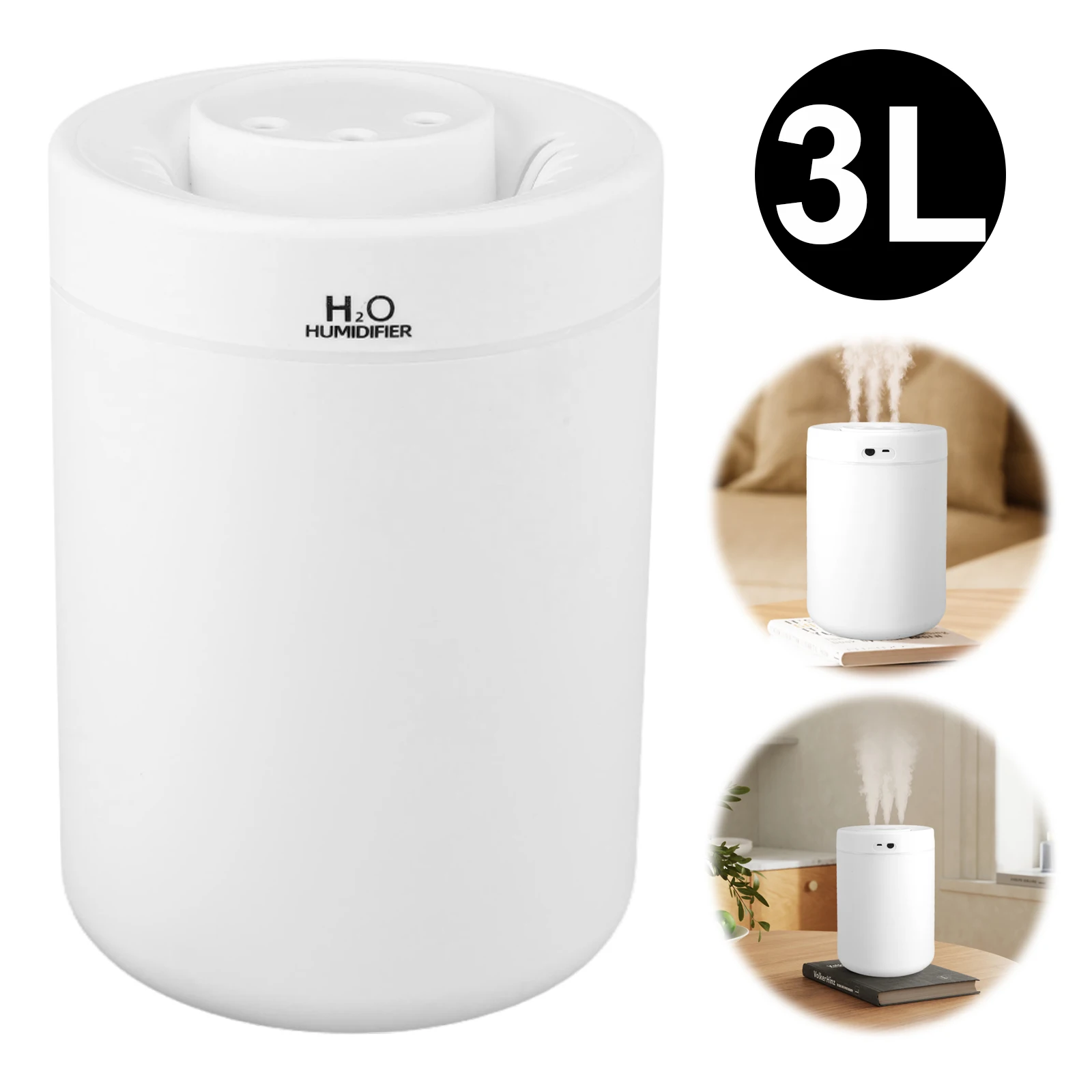 3L Electric Aroma Diffuser USB Rechargeable Mute Water Supplement Humidifier 3 Modes Portable Ultrasonic Sprayer for Home Office