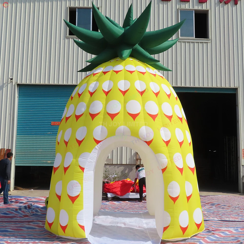 3.6x3.8mH Inflatable Pineapple Tent Cover for Promotion Party Event Drinks Snack Treat Inflatable Bar Booth for Sale