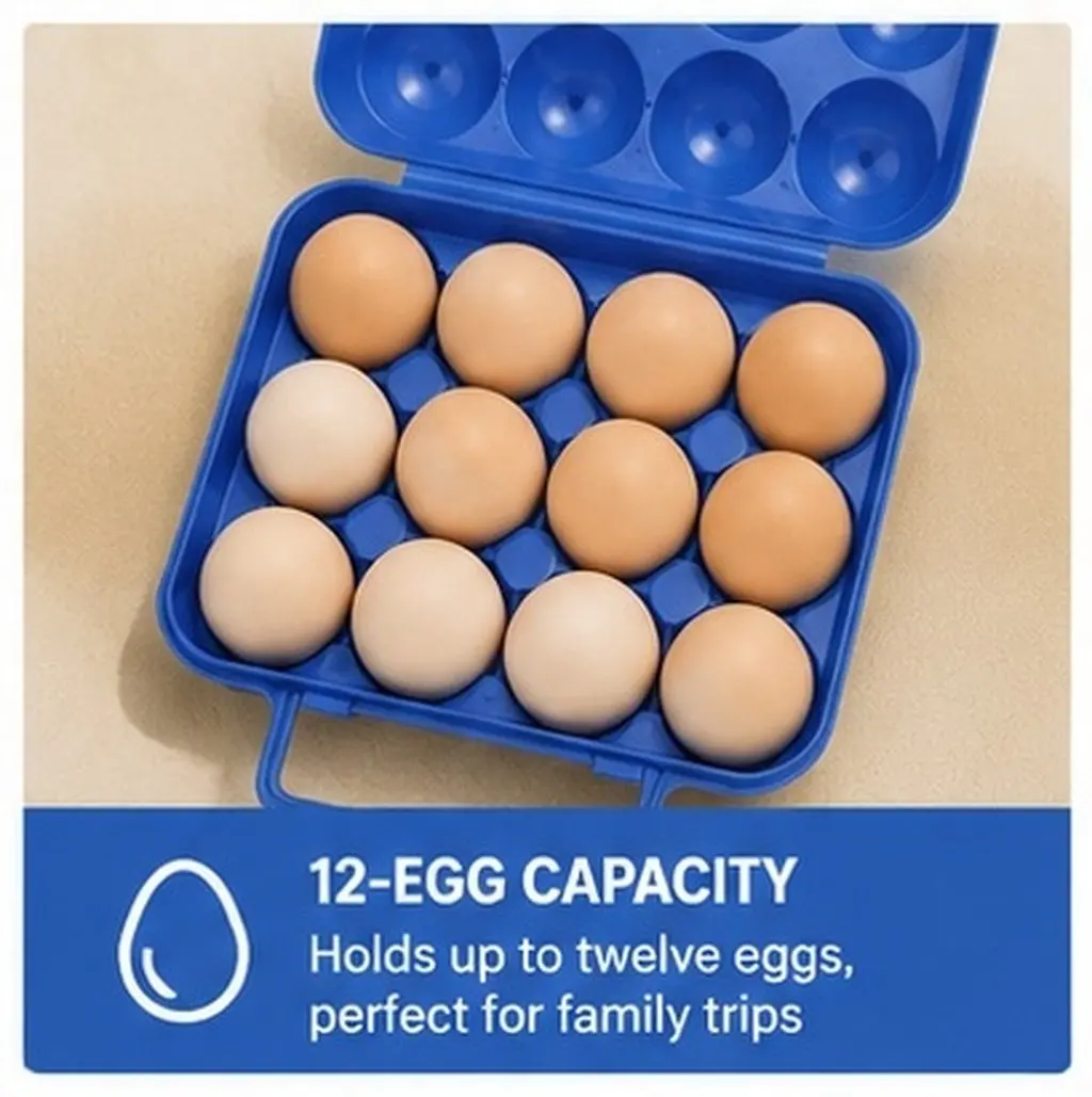 2Pcs Egg Storage Box Portable Anti-Fall Shockproof Container for Outdoor Camping Picnic Travel with Handle Egg Storage Box