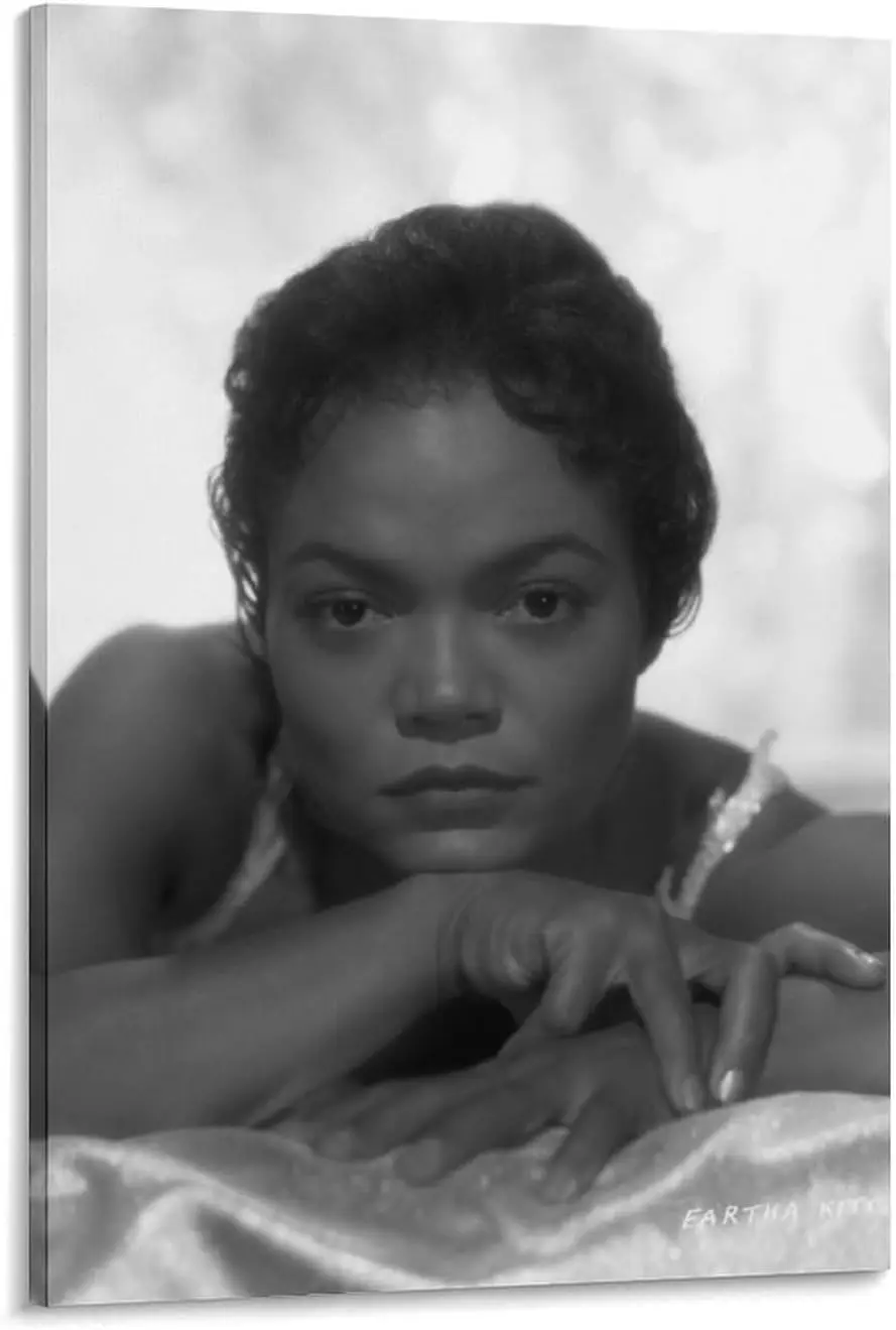 ملصق مطبوع عتيق باللونين الأبيض والأسود من Eartha Kitt (16) ملصقات فنية مطبوعة على الحائط صورة معلقة