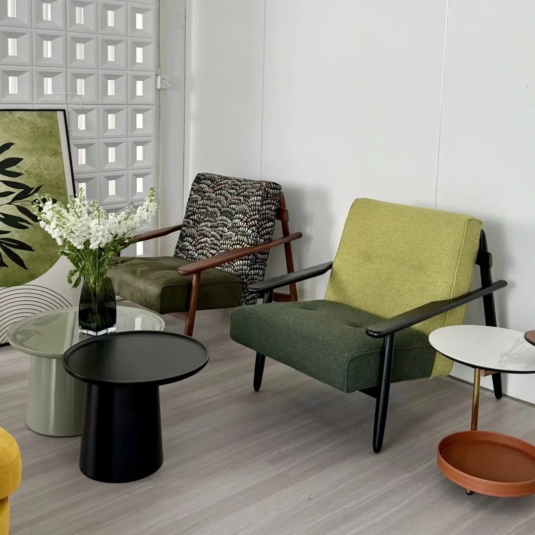 

Medieval wabi wind sofa chair home living room balcony retro wind bird chair designer ash wood leisure chair