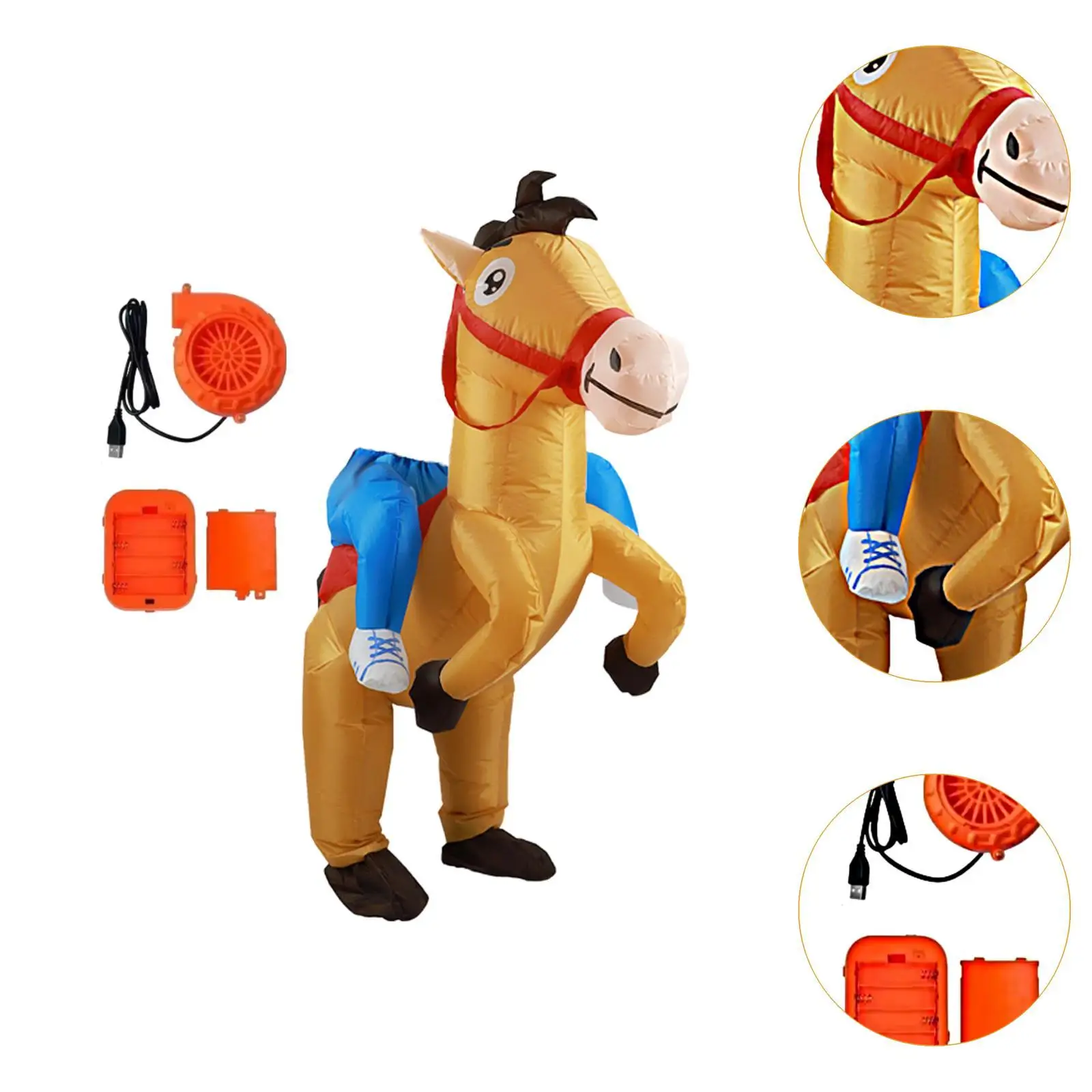 زي ركوب الخيل القابل للنفخ لعرض عطلة الهالوين #5