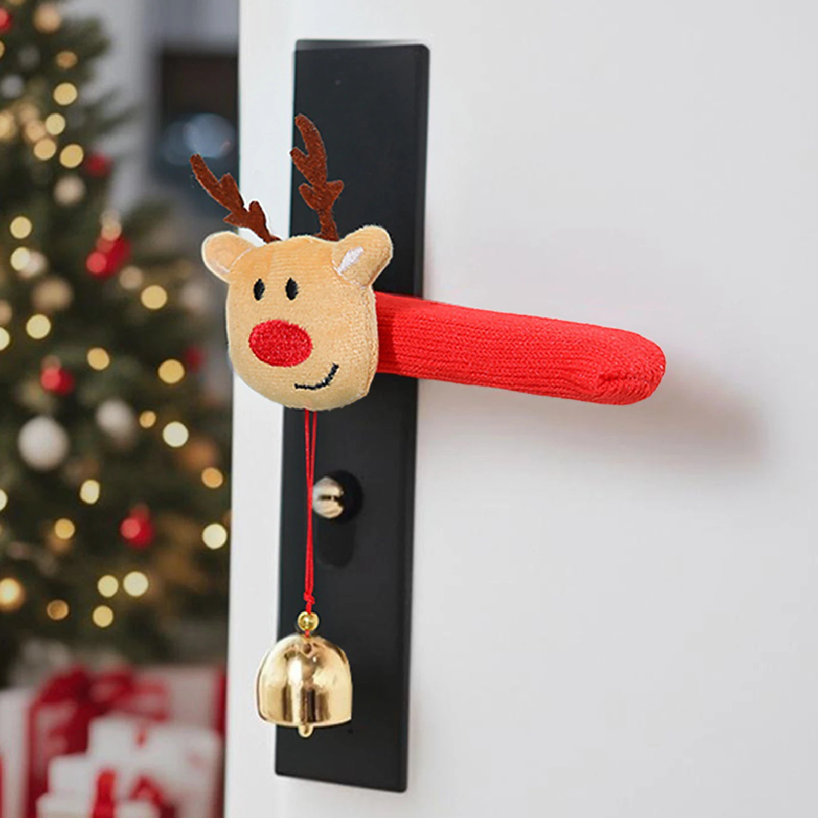 Christmas Stocking Hanging - 2026 新年ドアノブカバークリスマスサンタクロースストッキングドアノブぶら下げベルホームデコレーションパーティーの好意用品