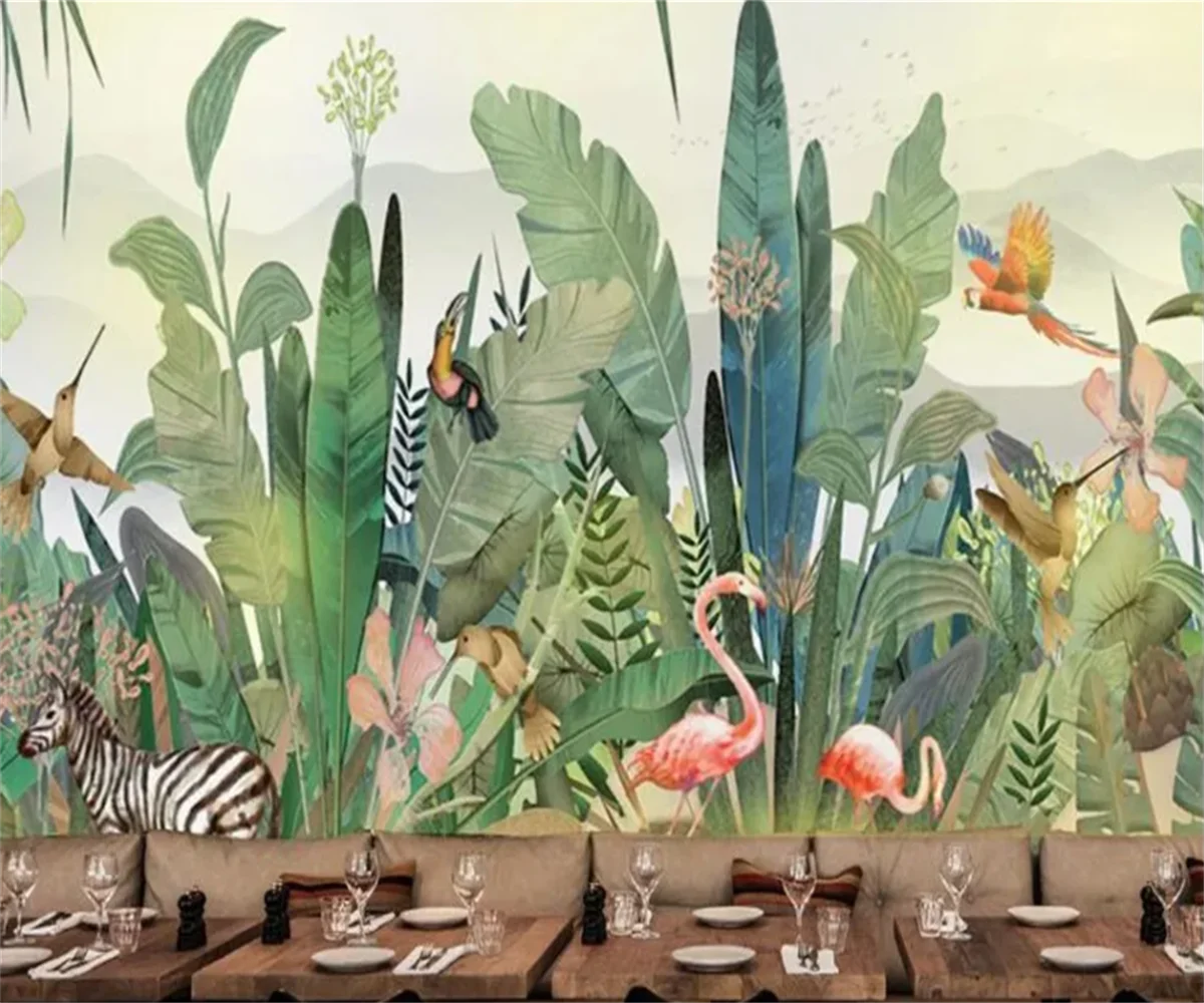 植物,森,花,鳥,動物,テレビの背景,壁の装飾のためのパーソナライズされた自己粘着性の壁紙