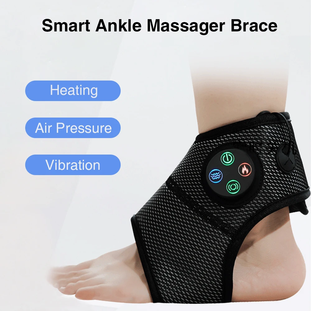 

Electric Foot Ankle Massager Heating Foot Compress Vibration Relaxation Brace Belt Plantar Joint Sprain Ankle Support Massager