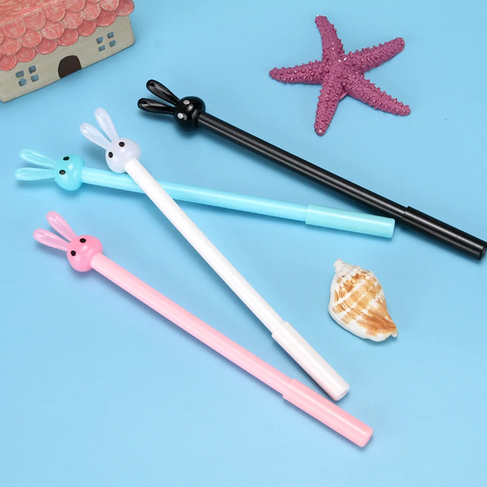 24Pcs Rabbit Gel Pens Long Ear Cartoon Bunny Ink Pens Smooth Writing Student School Supplies Tools