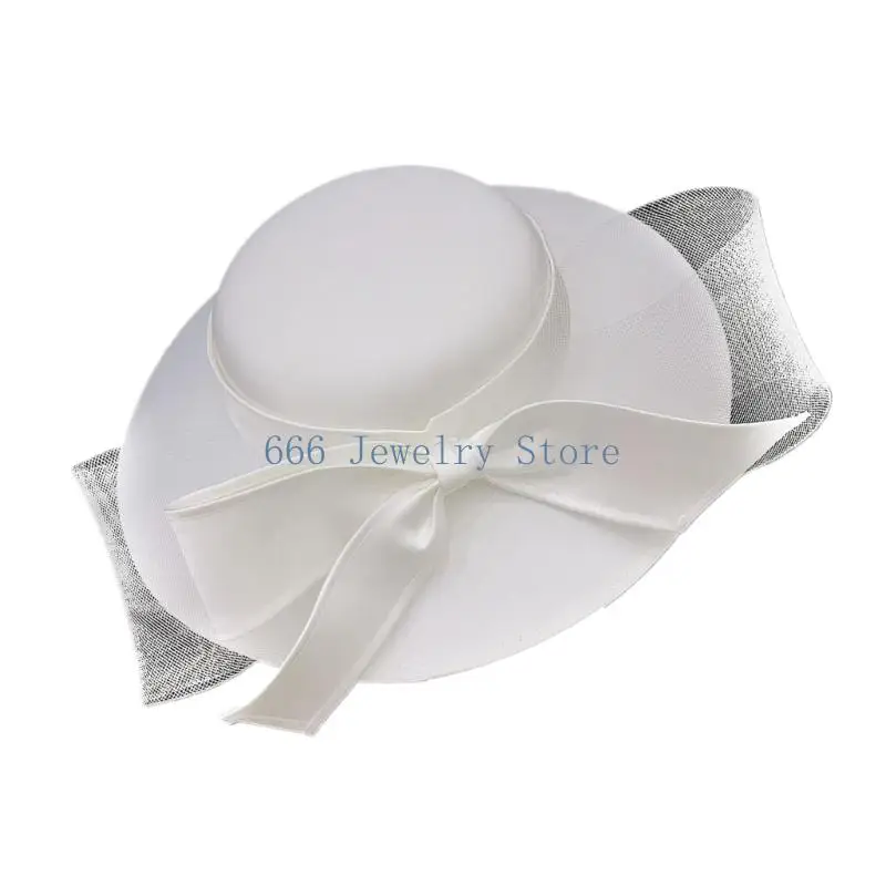 Chapéu clássico véu casamento F2TD Chapéu vitoriano acrílico leve perfeito para noivas