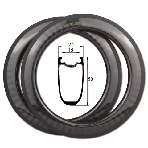 Carbon Rims 20" BMX Wheel Rims 406 Tubeless 50mm*25mm U Brake 20 Inch Rims