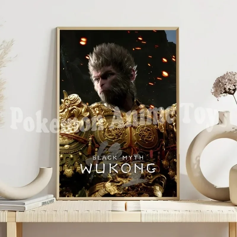 Game Black Myth W-Wukong P Poster Prints Room Decoration Wall HomePainting Self Adhesive Sticker Bedroom Living Office