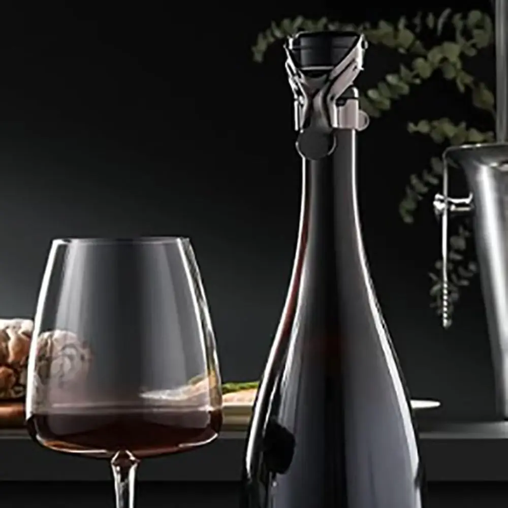 2Pcs Durable Fresh-keeping Wine Bottle Stopper Stainless Steel Leak Proof Champagne Bottle Cork Reusable Wine Bottle Cap Home