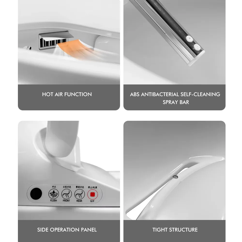 Egg Shape One Piece Smart Bidet Toilet Concealed Tank Automatic Electric Ceramic Bathroom Commode