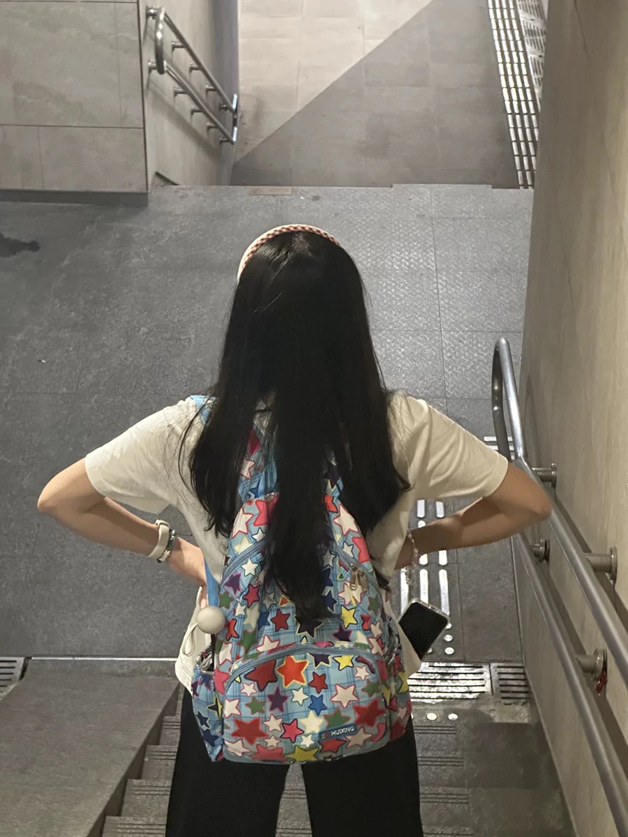 

Оригинальная повседневная сумка через плечо Y2K с модным звездным принтом большой емкости для учащихся средних и старших классов, милая и привлекательная спинка...