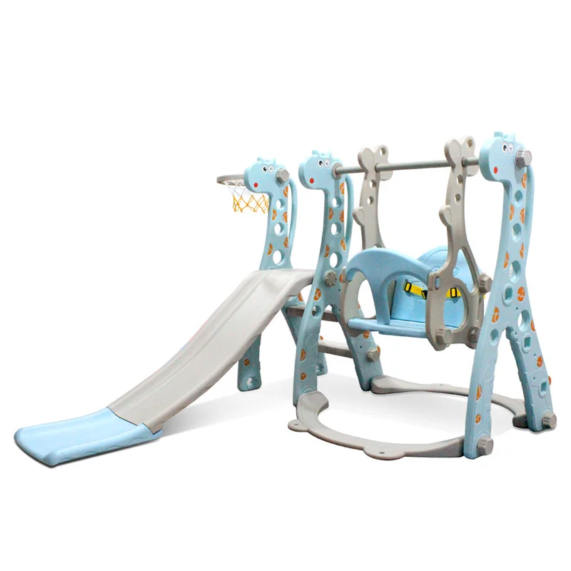 Huishoudelijke Kinderen Speelgoed Glijbaan Indoor Outdoor Familie Speeltuin Rekwisieten Cartoon Giraffe Combinatie Schommel Speelgoed Cadeau Voor Kinderen