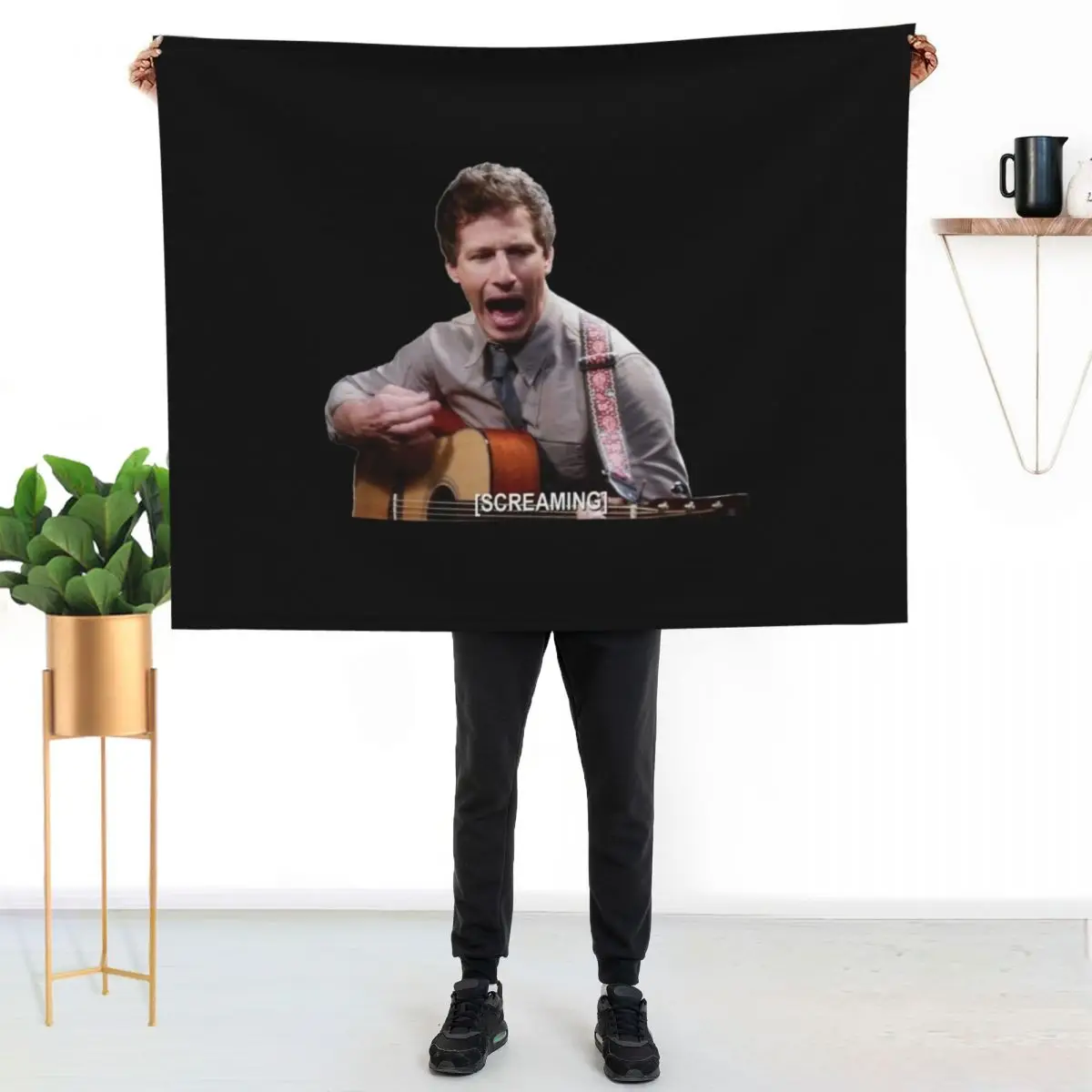 Jake Peralta Screaming Throw Blanket Sofa for winter Cute Hairy Soft Big Beautifuls Blankets