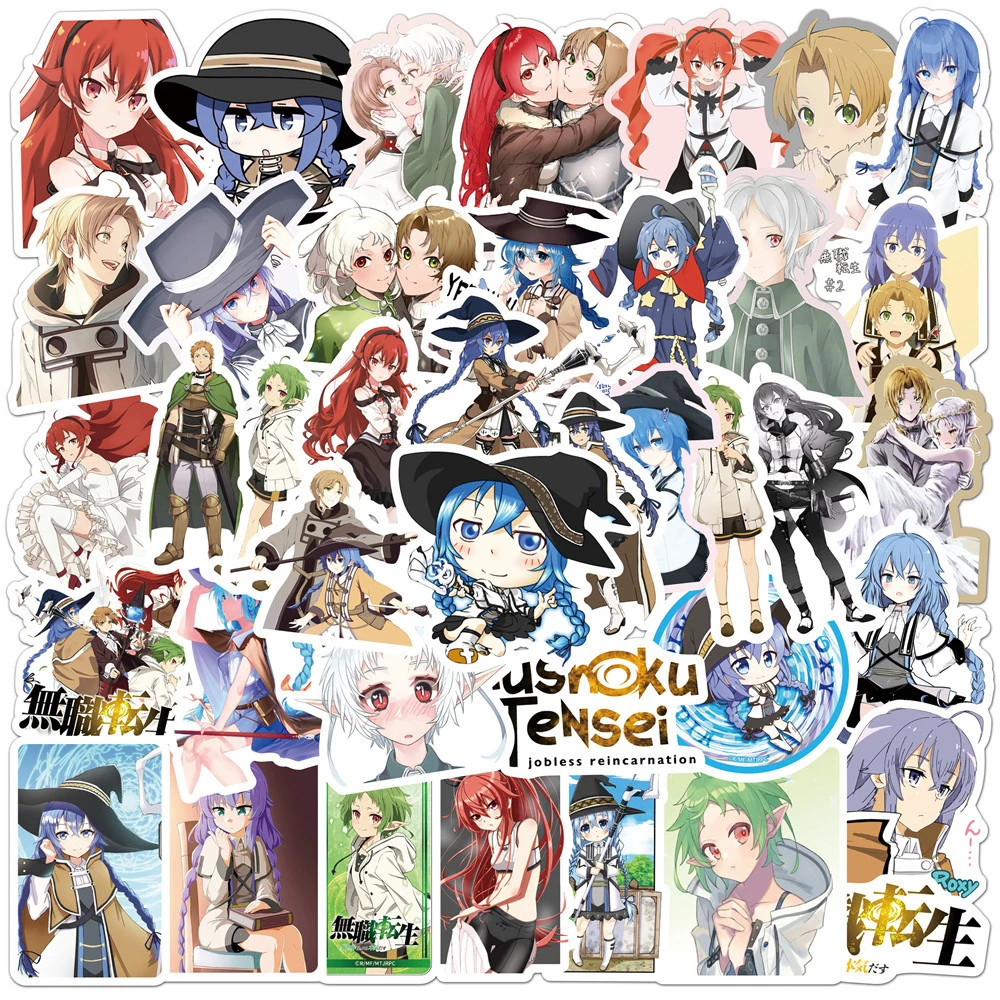 

10/30/50pcs Rudeus Mushoku Tensei Anime Stickers Kawaii Slyphie Eris Girls Sticker Laptop Wall Luggage Wall Roxy Cartoon Decals