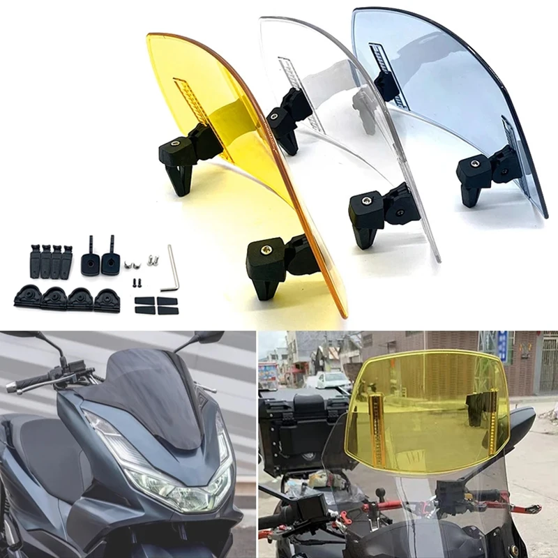 Fit For HONDA FORZA Z FAZE Silver Wing GT ABS Universal Windshield Extension Adjustable Spoiler Deflector PCX160 PCX150 PCX125