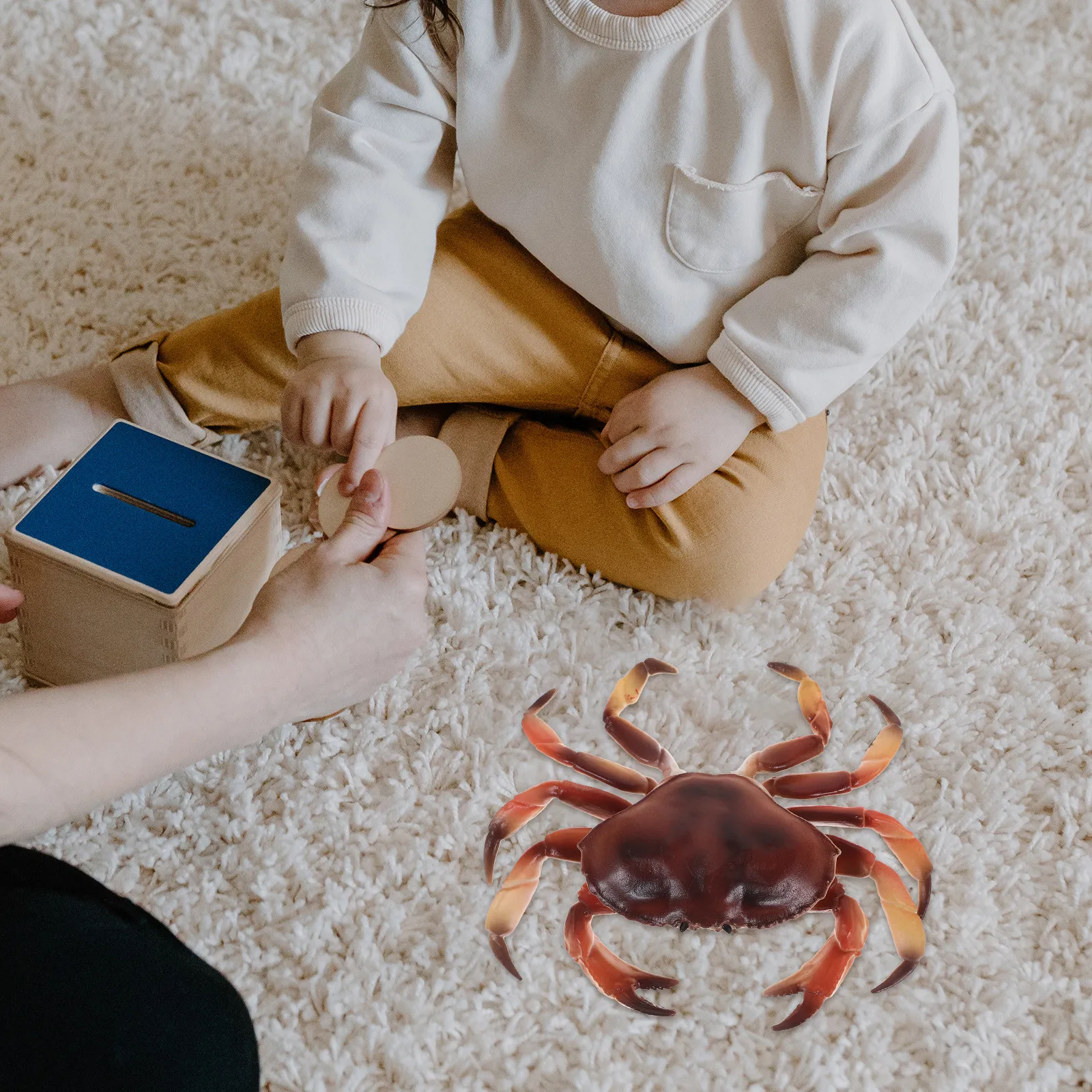 Educational Plastic Crab Decoration Realistic Gesture for Room Nursery Garden Animal Recognition Simulation Animal Figure Crab