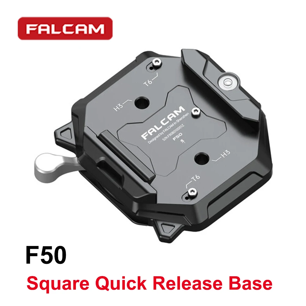 Falcam F50 Square Quick Release System Base Aluminum Alloy Anti-spin Screw 50KG Payload QR Plate Mount for Tripod Silde Rail