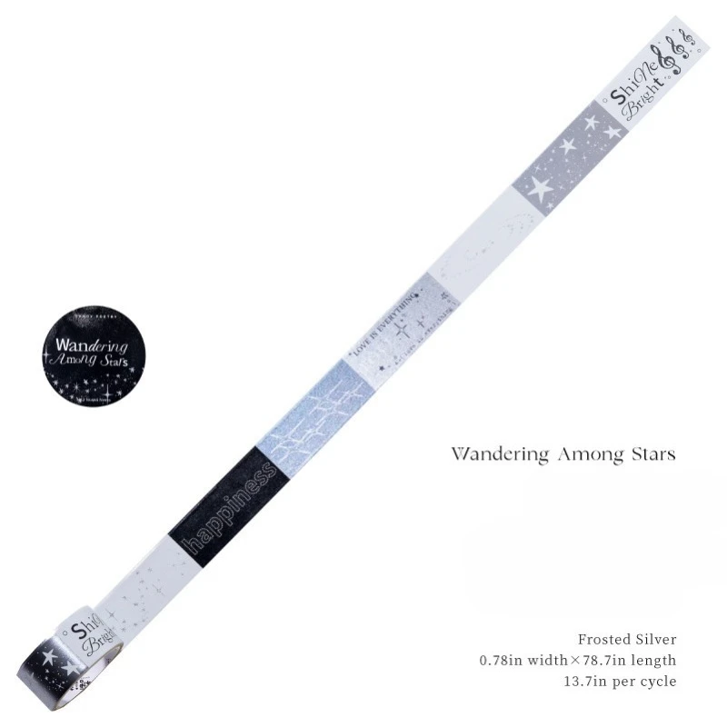 Frosted Silver Washi Tape Salt Island Notes Series Korean Ins Aesthetic Scrapbooking Supplies DIY Journal Decoration Sticker