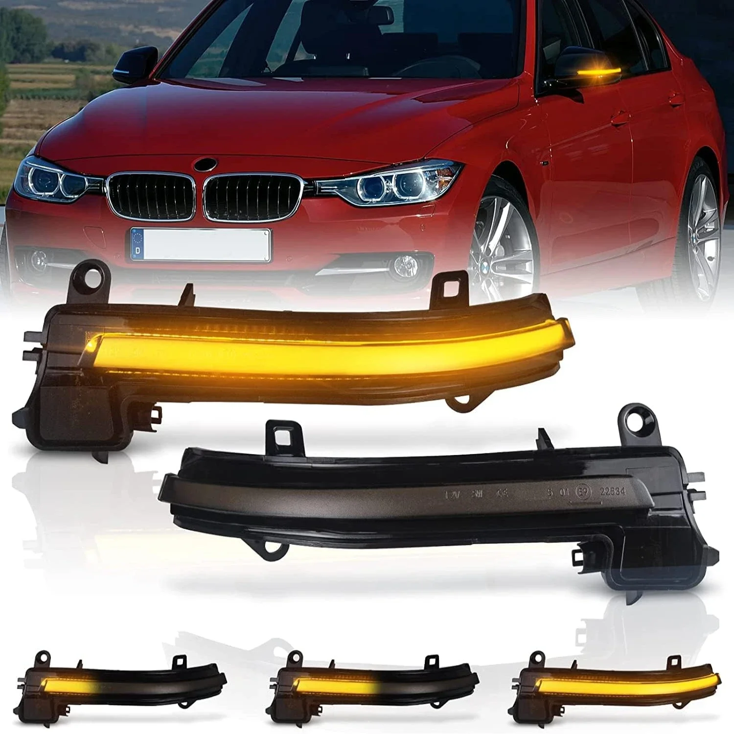 

Enhance your car's appearance with these stylish and innovative LED turn signal lamps for BMW models such as the 1, 2, 3, and 4