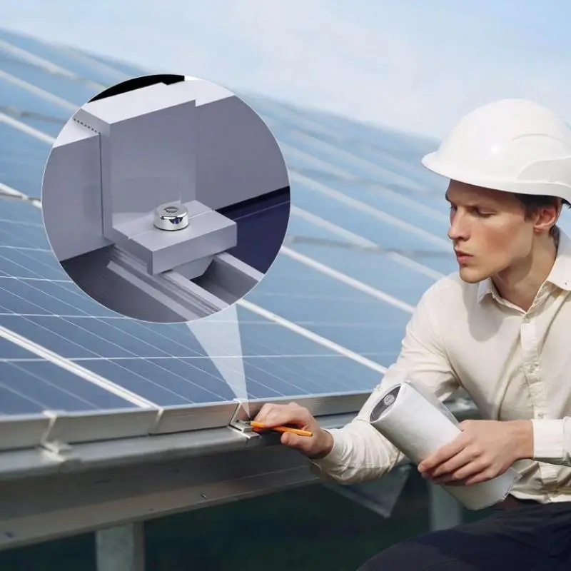 Solar Panel Mounting Fixing Clamp Adjustable Bracket End & Mid Clamp PV Panel Clip For Solar Panel PV System Install Accessorie