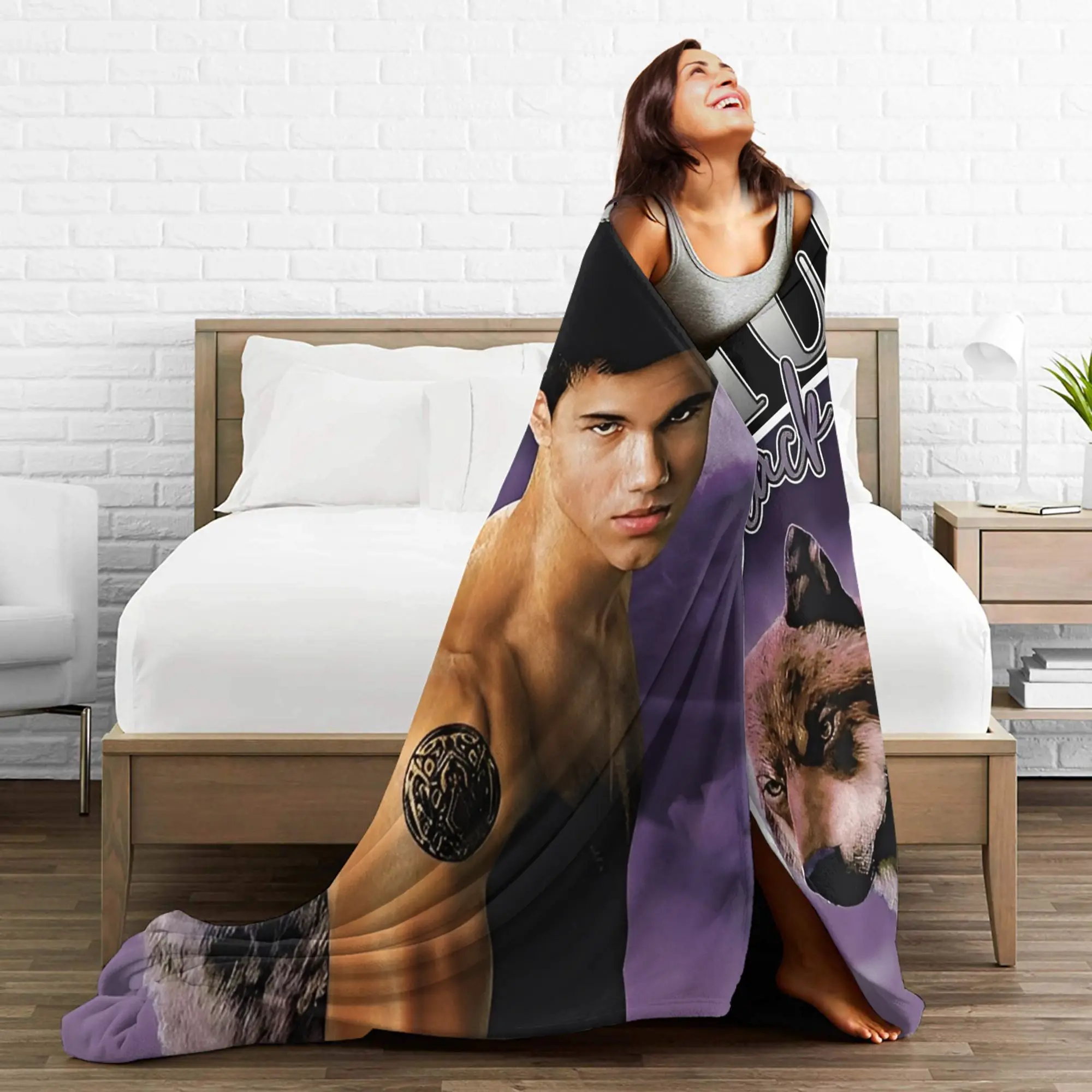 أفلام الشفق جاكوب البطانيات السوداء السفر مكتب الفانيلا الفراش يلقي للمنزل ديكور دافئ مخصص جودة المفرش هدية #4