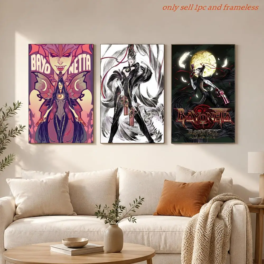 Game B-Bayonetta Poster HD Anime Hot Theme Singer/OST/Movie-Waterproof Self-Stick Home Decor