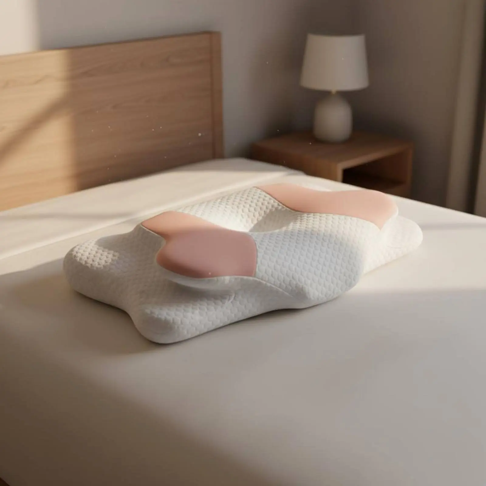 Viscoelastic Foam Wing-Shaped Pillow Pressure Relief Therapeutic Neck Pillow for Spine Sleepers
