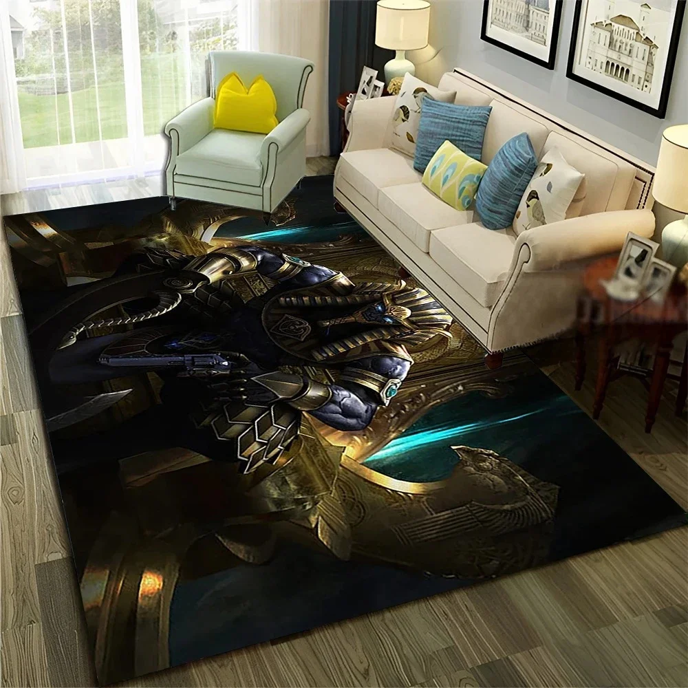 Egyptian Mythology Pharaoh Hieroglyphics Carpet Rug for Home Living Room Bedroom Sofa Doormat Decor,Area Rug Non-slip Floor Mat