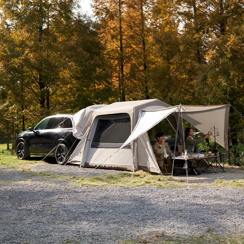 Outdoor Car Camping After Extended Tunnel Design Integrated Car Roof Tent