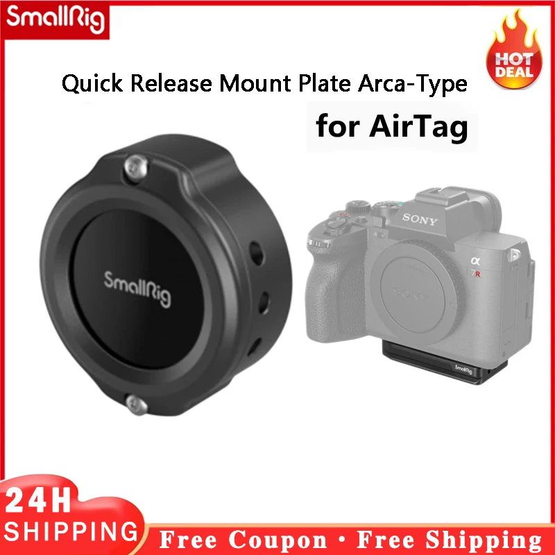 

SmallRig Cage Quick Release Mount Plate (Arca-Type Compatible) for AirTag MD4149 MD4150 Track The Camera Location for Sony Canon