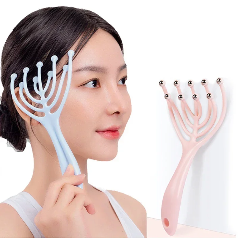 9/5 Claws Head Massger Relieve Migraine Hand Held Hair Stress Relief Aid Relaxation Scalp Massage Roller for Hair Growth