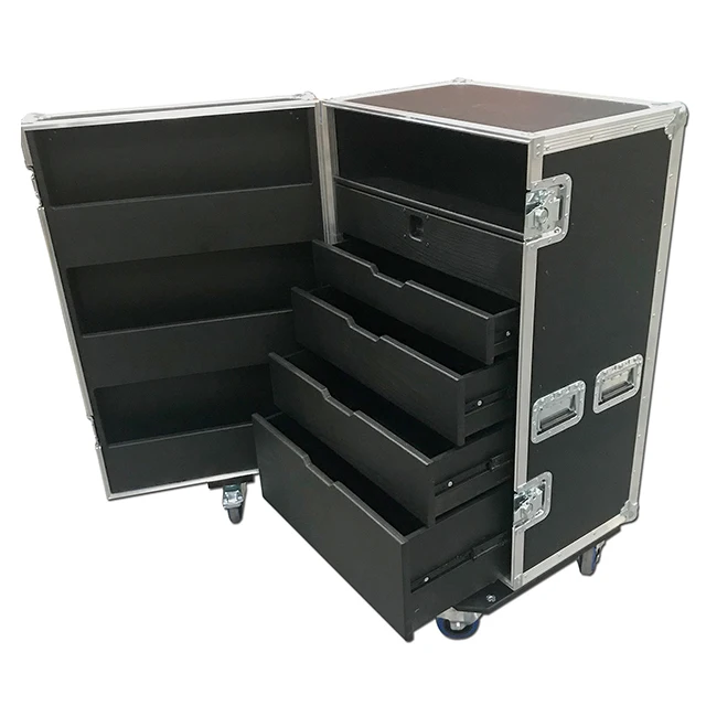 5 Drawer Backline Tool Flightcase With Storage Compartment