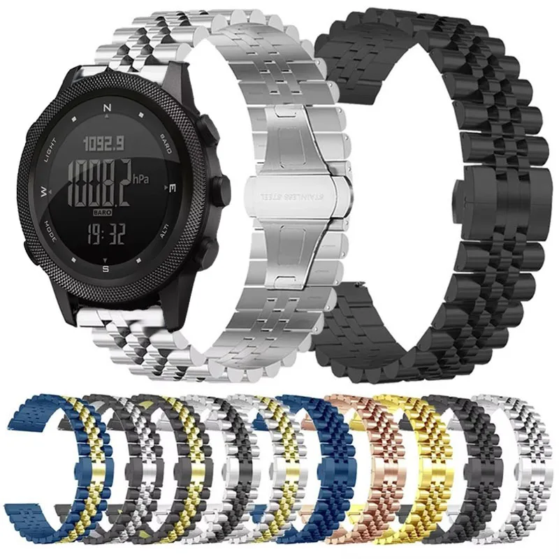 

Ремешок из нержавеющей стали 22 мм для NORTH EDGE APACHE-46, металлический браслет Correa для NORTH EDGE APACHE-46, браслет для умных часов