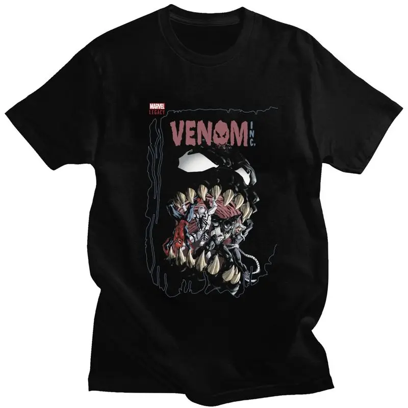 Funny Venom Chomp Cover T Shirt Men Short Sleeved Soft Cotton T-shirt Graphic Tees Fashion Tshirts